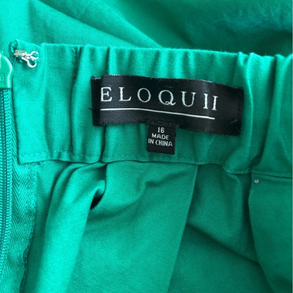 Eloquii Women's Emerald Green Pleated MIdi Skirt with Pockets Size 16 - Picture 5 of 5